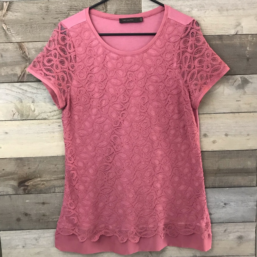The Limited Pink Top with Lace